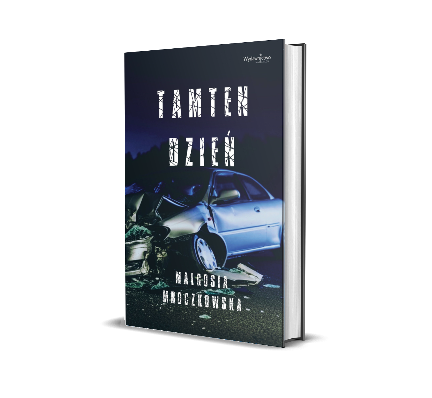 ciemne tło, niebieski, rozbity samochód, wypadek